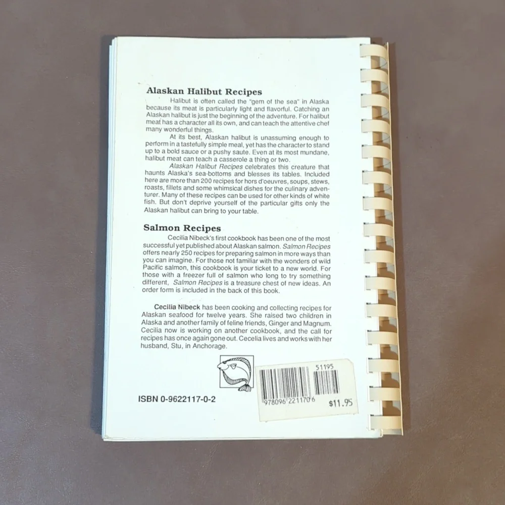 2 Halibut Cookbooks Spiral 1989 Alaskan Recipes 2000 Homer, Alaska Recipes